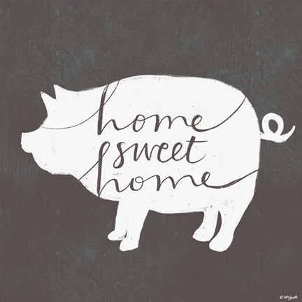 Framed Home Sweet Home Pig Print