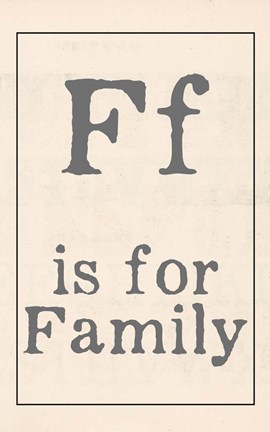 Framed F is for Family Print