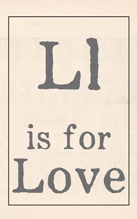 Framed L is for Love Print