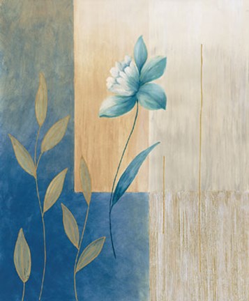 Framed Fleurs Bleues II Print