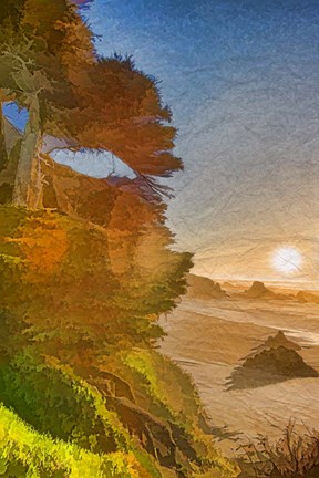 Framed Beach Sunset Print