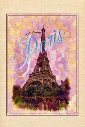 Framed Je T&#39;aime Paris Print