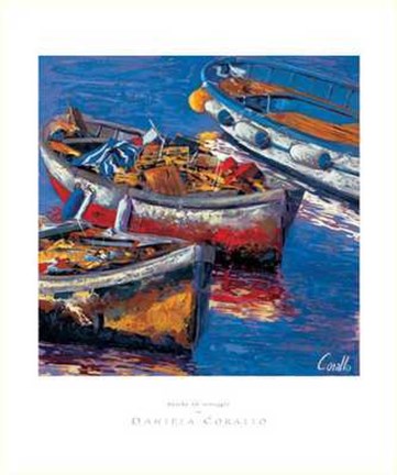 Framed Barche All&#39;Ormeggio Print