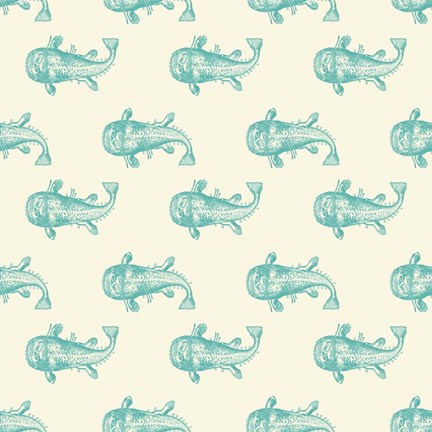 Framed Monster Fish Pattern Print