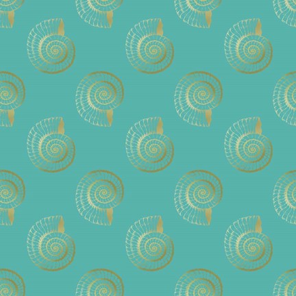 Framed Golden Shell Pattern Print