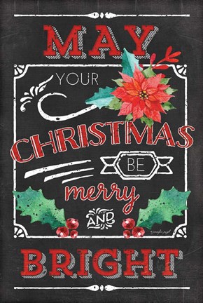 Framed Merry and Bright Print