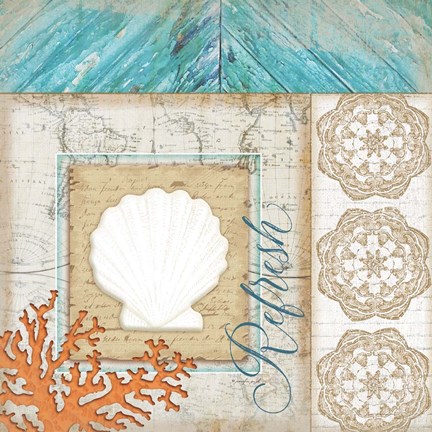 Framed Coastal Scallop Print