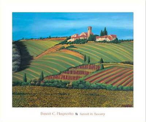 Framed Sunset in Tuscany Print