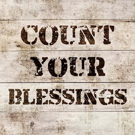 Framed Count Your Blessings In Wood Print
