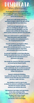 Framed Rainbow Desiderata Print