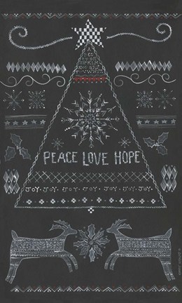 Framed Peace, Love, Hope Tree Print