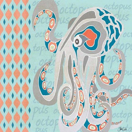 Framed Nautical Octopus Print