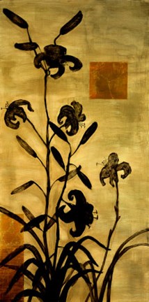 Framed Lily Silhouette I Print