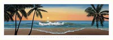 Framed Elena Panizza - Tropical Sunset Size 54.5x19.25 Print