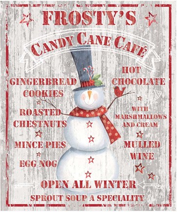 Framed Frosty&#39;s Candy Cane Cafe Print