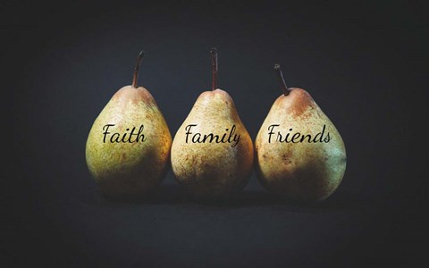 Framed Pears - Faith Family Friends Print