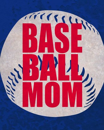 Framed Baseball Mom In Blue Print