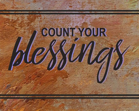 Framed Count Your Blessing-Brown Print