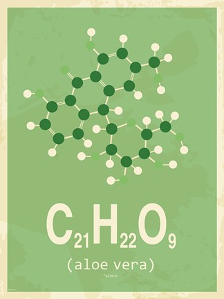 Framed Molecule Aloe Vera Green Print