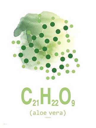 Framed Molecule Aloe Vera Aqua Print