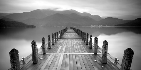 Framed Lake Pier Print