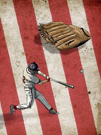 Framed American Baseball 2 Print