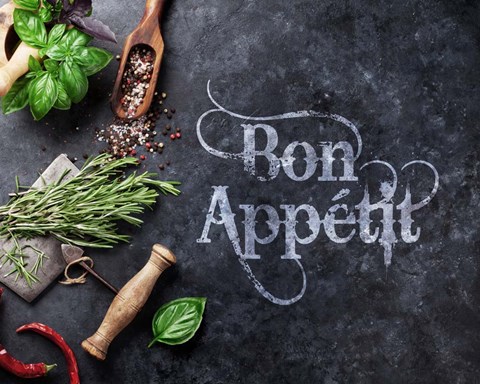 Framed Bon Appetit Herbs and Spices Print
