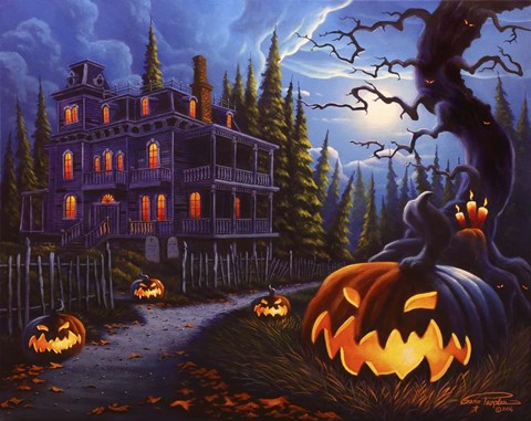 Framed Jack-o-Lantern Lane Print