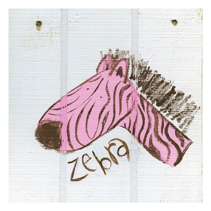 Framed Happy Pink Zebra Print