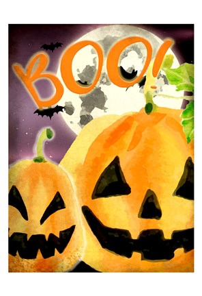 Framed Boo Pumpkins Print