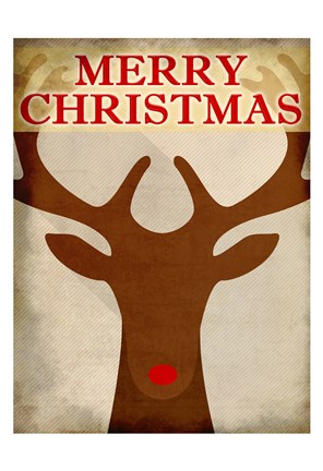 Framed Reindeer Christmas Print