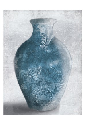 Framed Blue Mandala Smoke Print