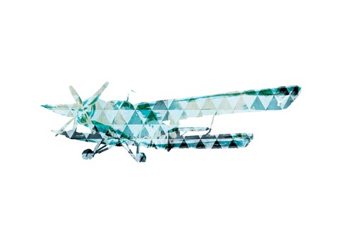 Framed Sky Plane Triangles Print