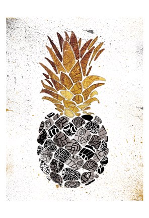 Framed Golden Mandala Pineapple Print