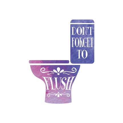 Framed Don&#39;t Forget to Flush Watercolor Silhouette Print