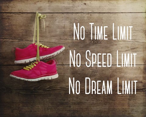Framed No Time Limit No Speed Limit No Dream Limit Pink Shoes Print