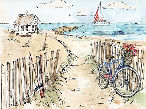 Framed Coastal Catch V Print