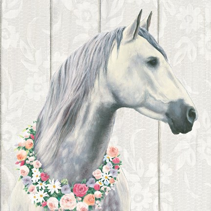 Framed Spirit Stallion I on wood Square Print