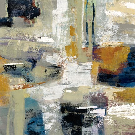 Framed Full Moon I with White Print