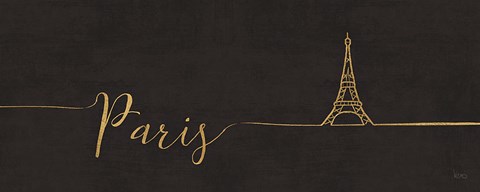 Framed Underlined Cities I Black Print