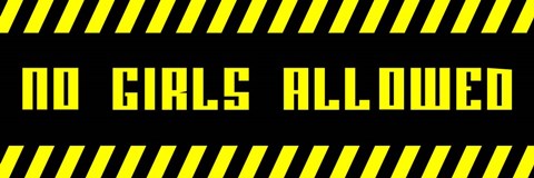 Framed No Girls Allowed - Black Panoramic Print