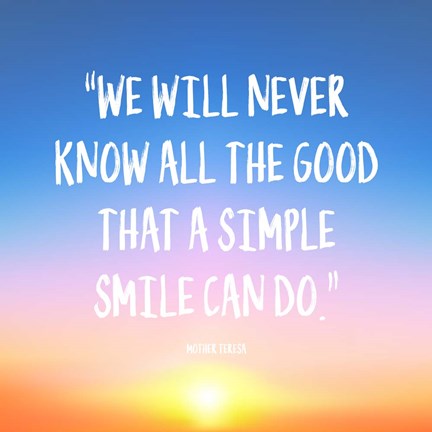 Framed Simple Smile - Mother Teresa Quote (Dawn) Print