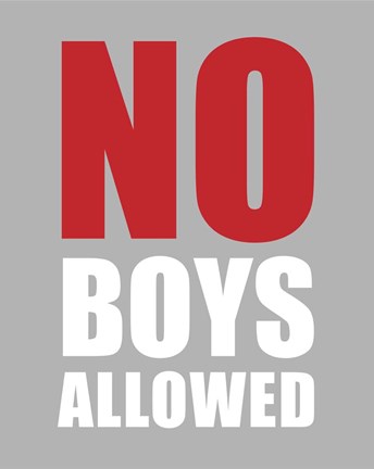 Framed No Boys Allowed - Gray Print