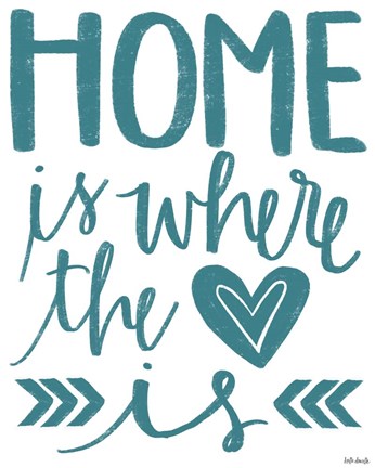 Framed Home Heart Typography Print