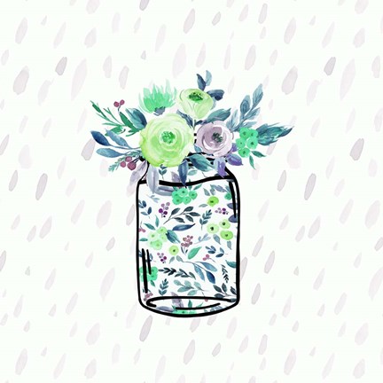 Framed Mason Jar Florals Print