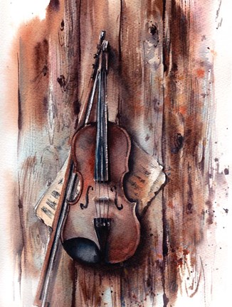 Framed Violin Print