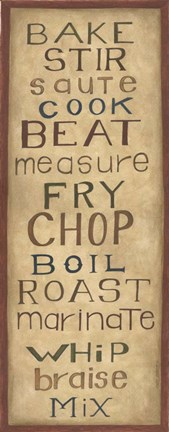 Framed Kitchen Words Print