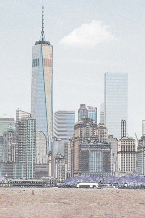 Framed Lower Manhattan Skyline Print
