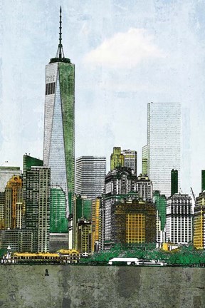 Framed Lower Manhattan Skyline II Print