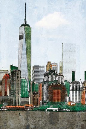 Framed Lower Manhattan Skyline III Print